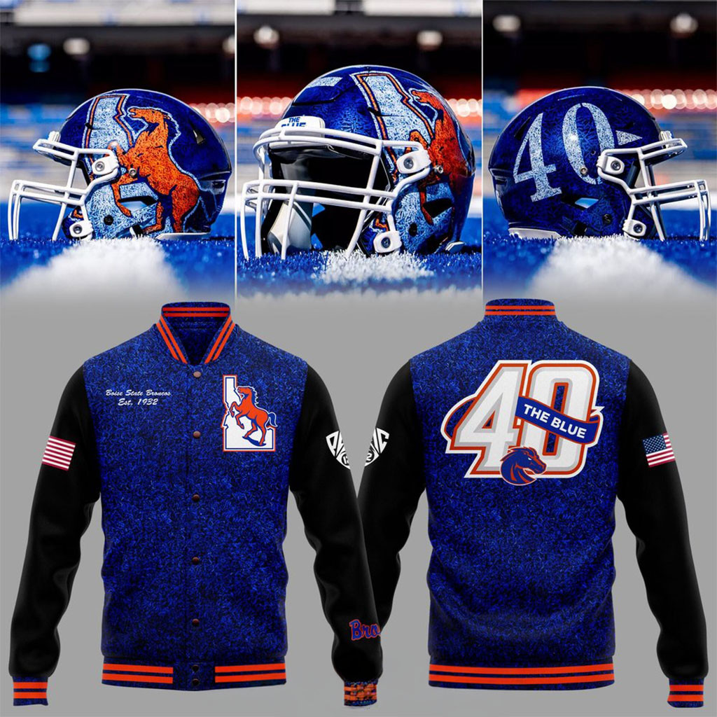 Boise State Broncos Merch Celebrating 40 Years Of The Blue Special Jacket Football Fan Gifts Boise State Broncos Merch Celebrating 40 Years Of The Blue Special Jacket Football Fan Gifts