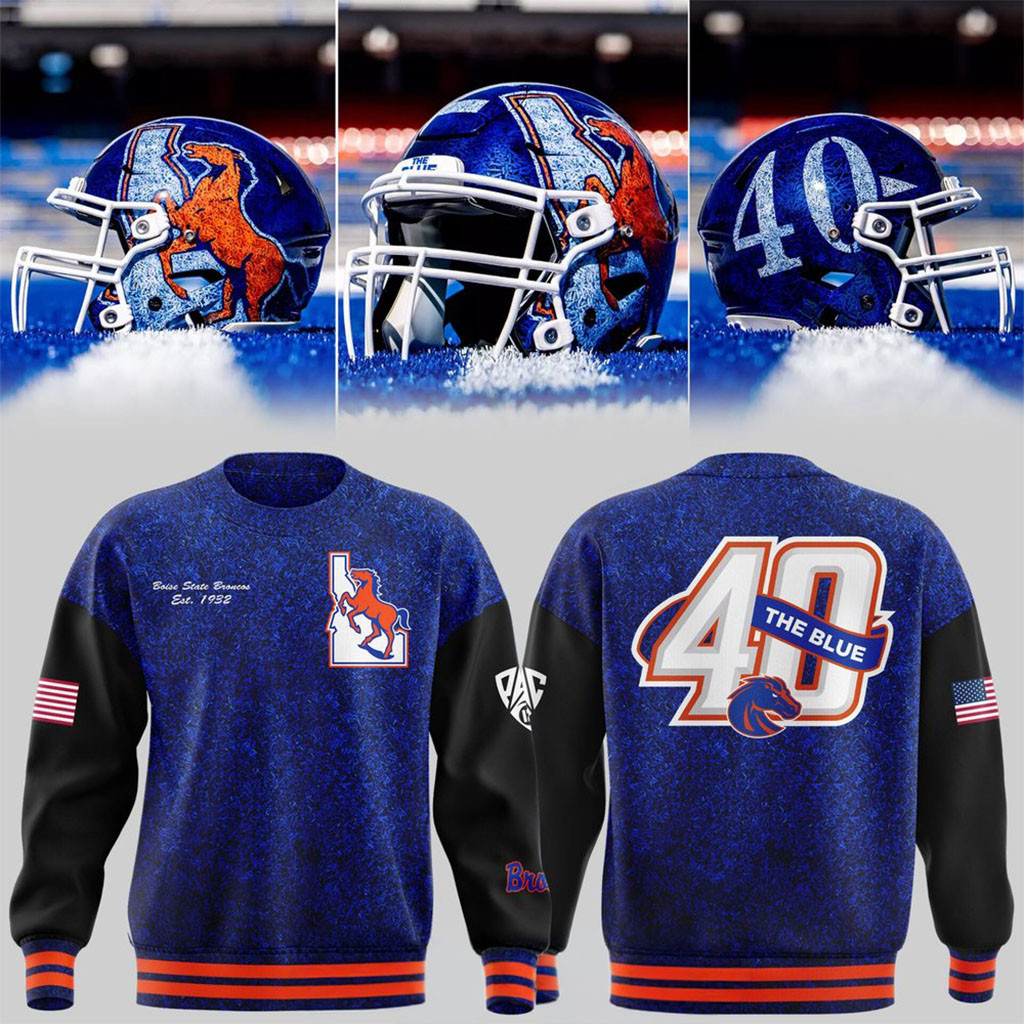 Boise State Broncos Merch Celebrating 40 Years Of The Blue Special Sweatshirt Gift For Fans Boise State Broncos Merch Celebrating 40 Years Of The Blue Special Sweatshirt Gift For Fans