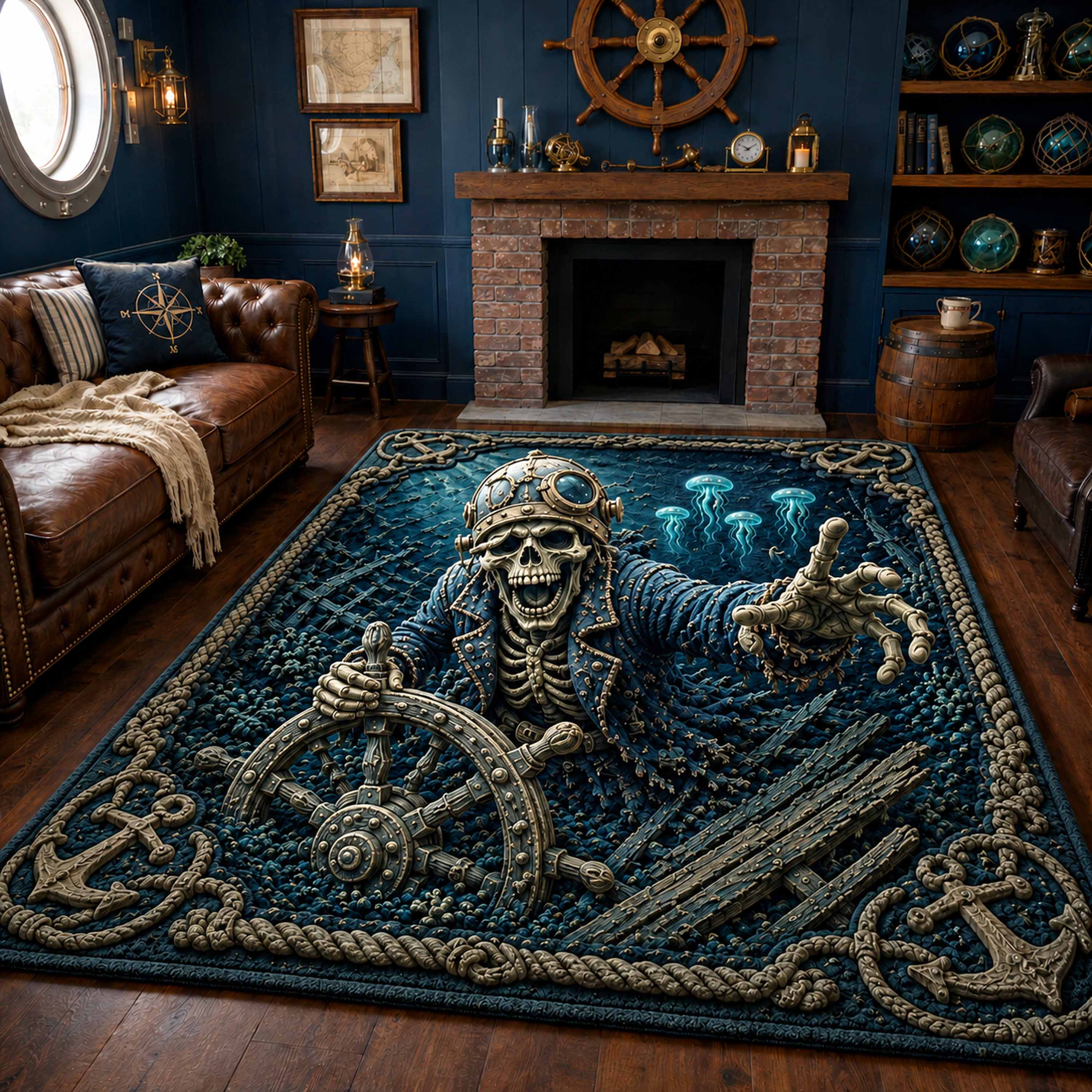 Bone Mariner Area Rug Horror Home Decor Halloween Ideas For Gifts