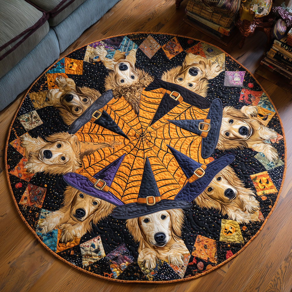 Boo Retriever Quilted Round Mat Halloween Decor New Home Gifts