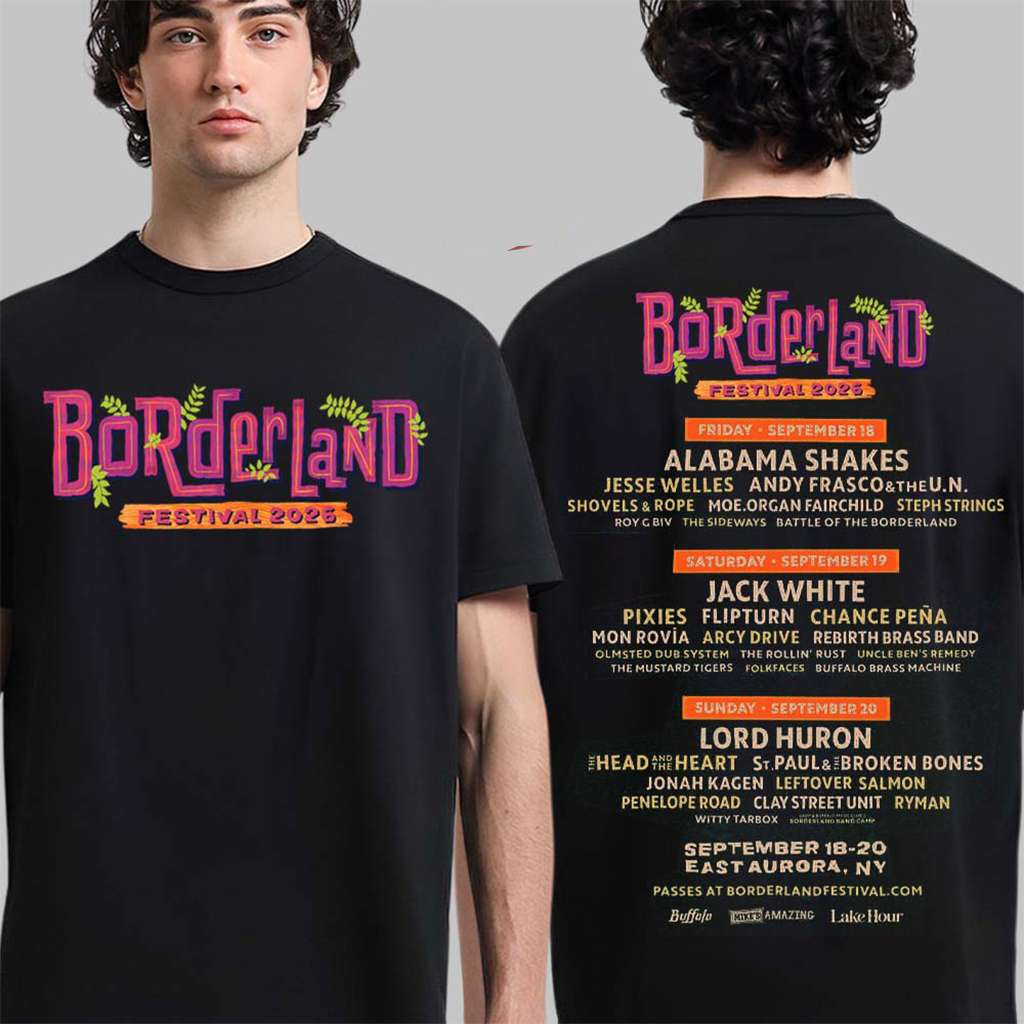 Borderland Festival Merch Full Lineup In East Aurora New York On September 18-20 2026 T-Shirt Borderland Festival Merch Full Lineup In East Aurora New York On September 18-20 2026 T-Shirt