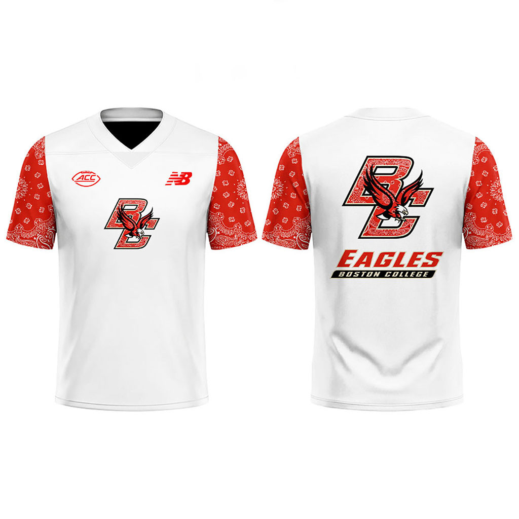 Boston College Football Uniform White Out Football Jersey BC Eagles Merch Gift For Fans Boston College Football Uniform White Out Football Jersey BC Eagles Merch Gift For Fans
