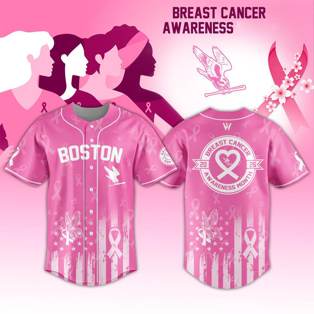 Boston Hunters Breast Cancer Awareness Month 2026 Baseball Jersey Boston Hunters Merch Gifts
