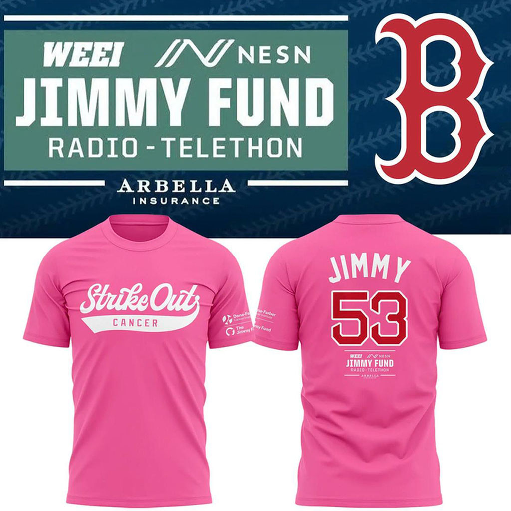 Boston Red Sox 2026 Strike Out Cancer T-Shirt #53 Jimmy Shirt Red Sox Merch Gifts For Fans