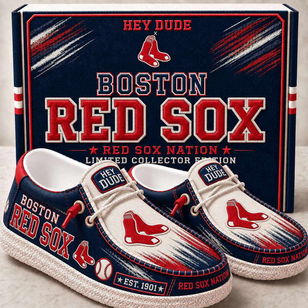 Boston Red Sox Merch Est 1901 Red Sox Nation Slip-On Loafers Gifts For Hockey Enthusiasts