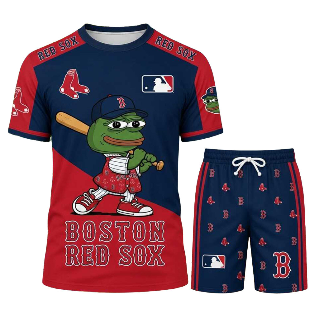 Boston Red Sox Pepe The Frog Shirt And Shorts Set Red Sox Merch Gift For Baseball Lovers