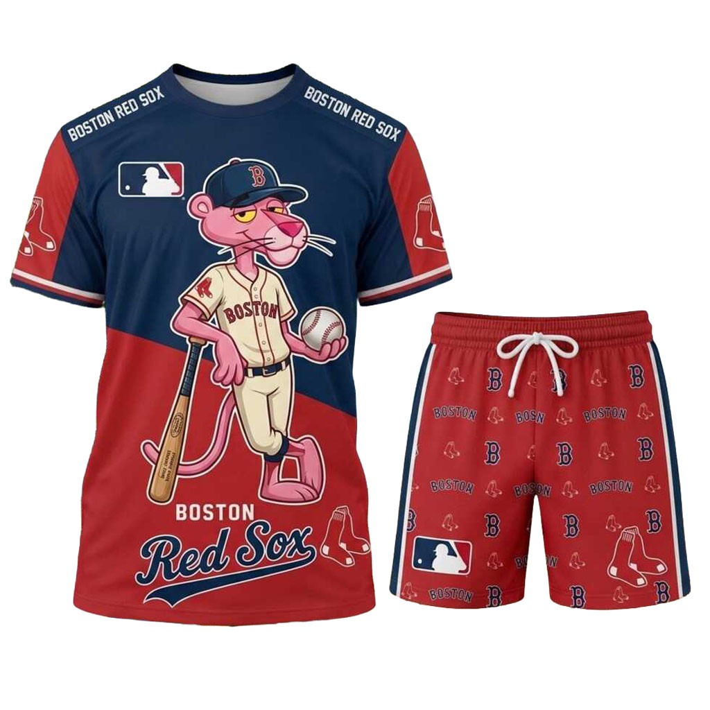 Boston Red Sox Pink Panther Shirt And Shorts Red Sox Merch Gift Ideas For Baseball Fans