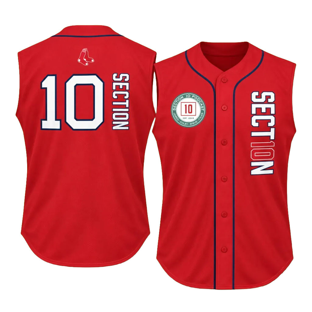 Boston Red Sox Section 10 Night Sleeveless Baseball Jersey 2026 Red Sox Merch Gift For Fans