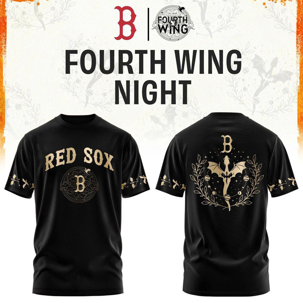 Boston Red Sox x Fourth Wing Night T-Shirt Red Sox Merch Gifts For Baseball Fans Boston Red Sox x Fourth Wing Night T-Shirt Red Sox Merch Gifts For Baseball Fans
