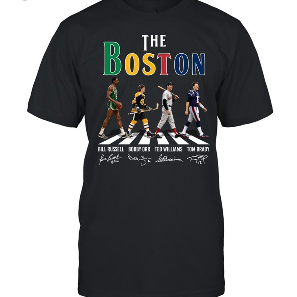 Boston Sports Beatles Abbey Road Graphic T-Shirt Signature Boston Pride Apparel Gifts Ideas
