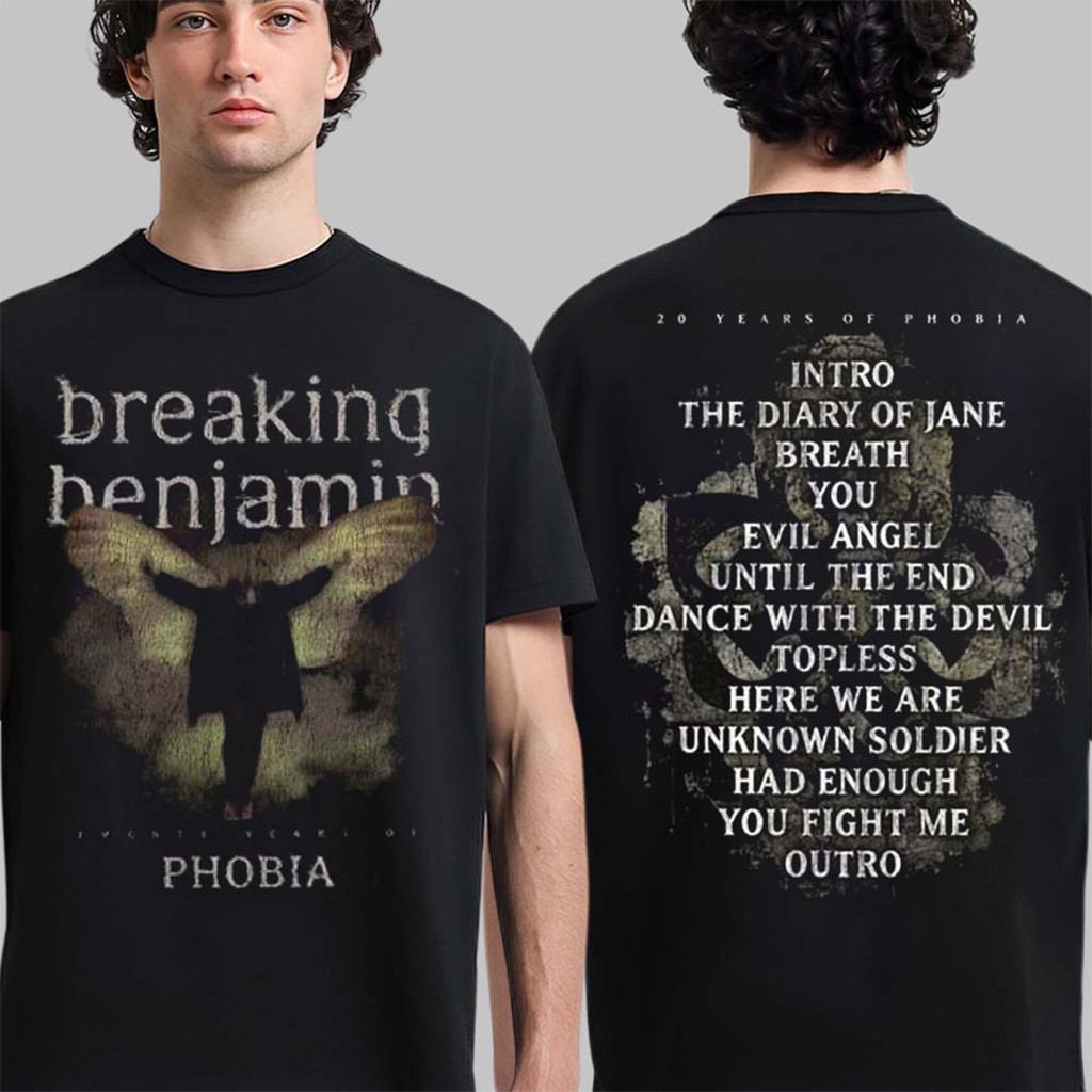 Breaking Benjamin Fall Tour 2026 North America Merch Phobia T-Shirt Gift For Music Lovers