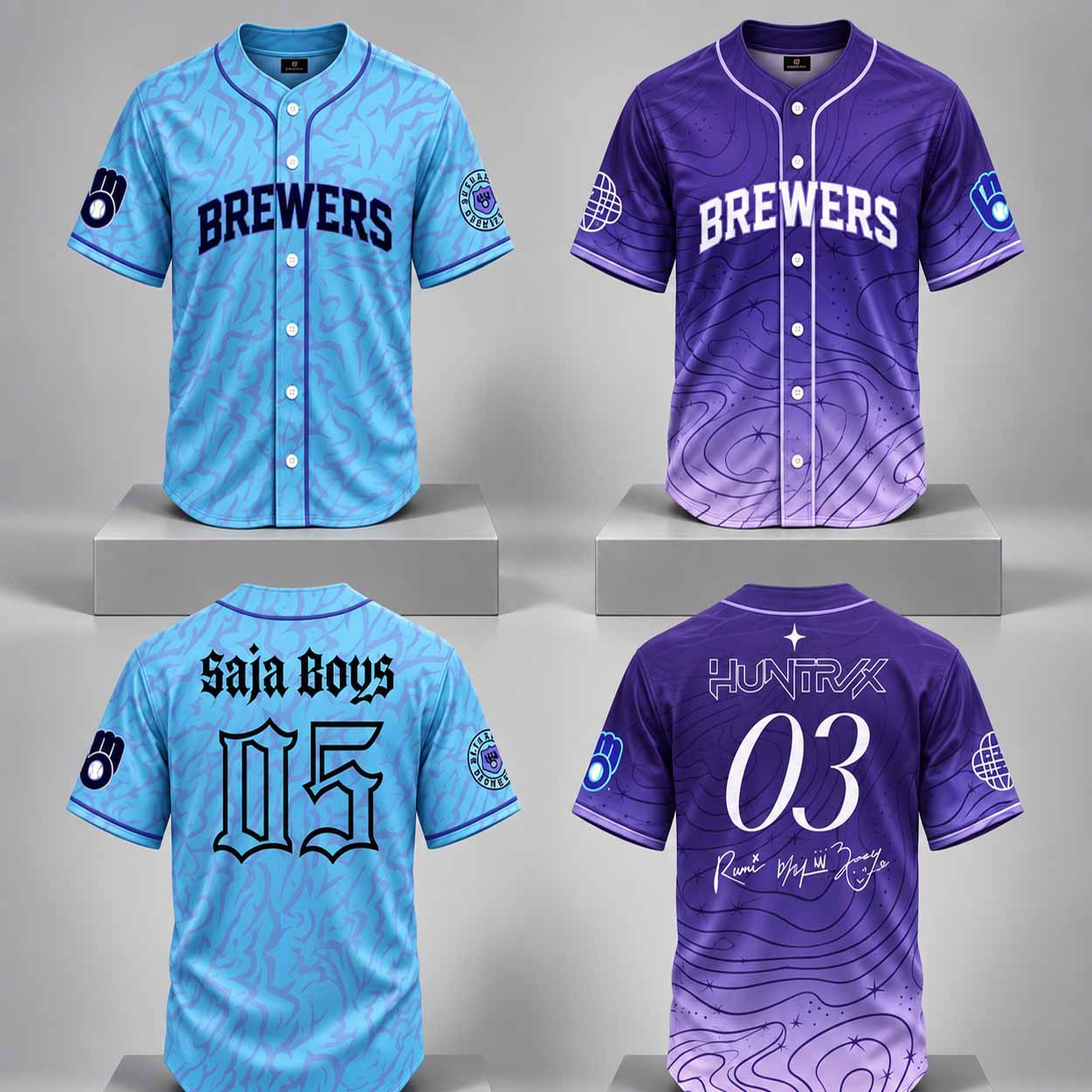Brewers KPop Demon Hunters Night Jersey 2026 Milwaukee Brewers Merch Gifts For Baseball Fans