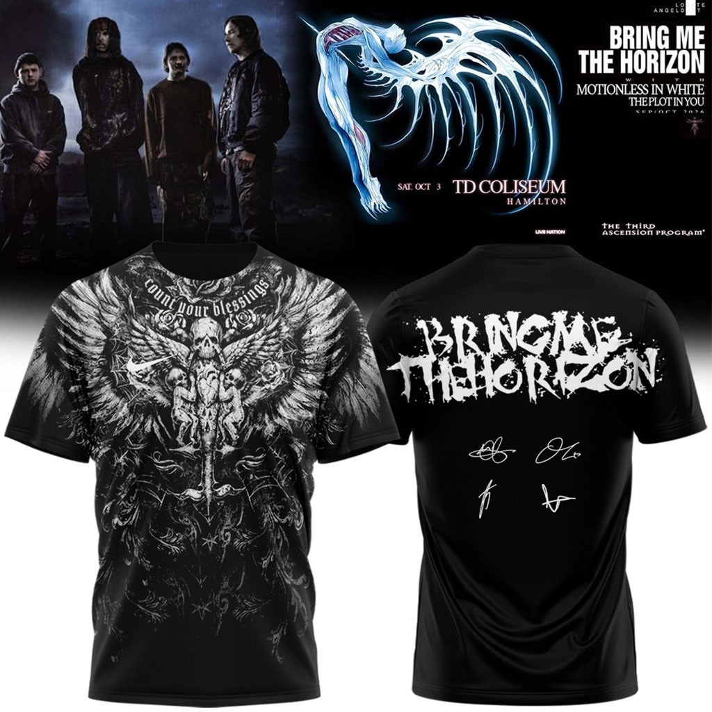 Bring Me The Horizon 2026 Count Your Blessings Signed T-Shirt BMTH Merch Gift For Rock Fans