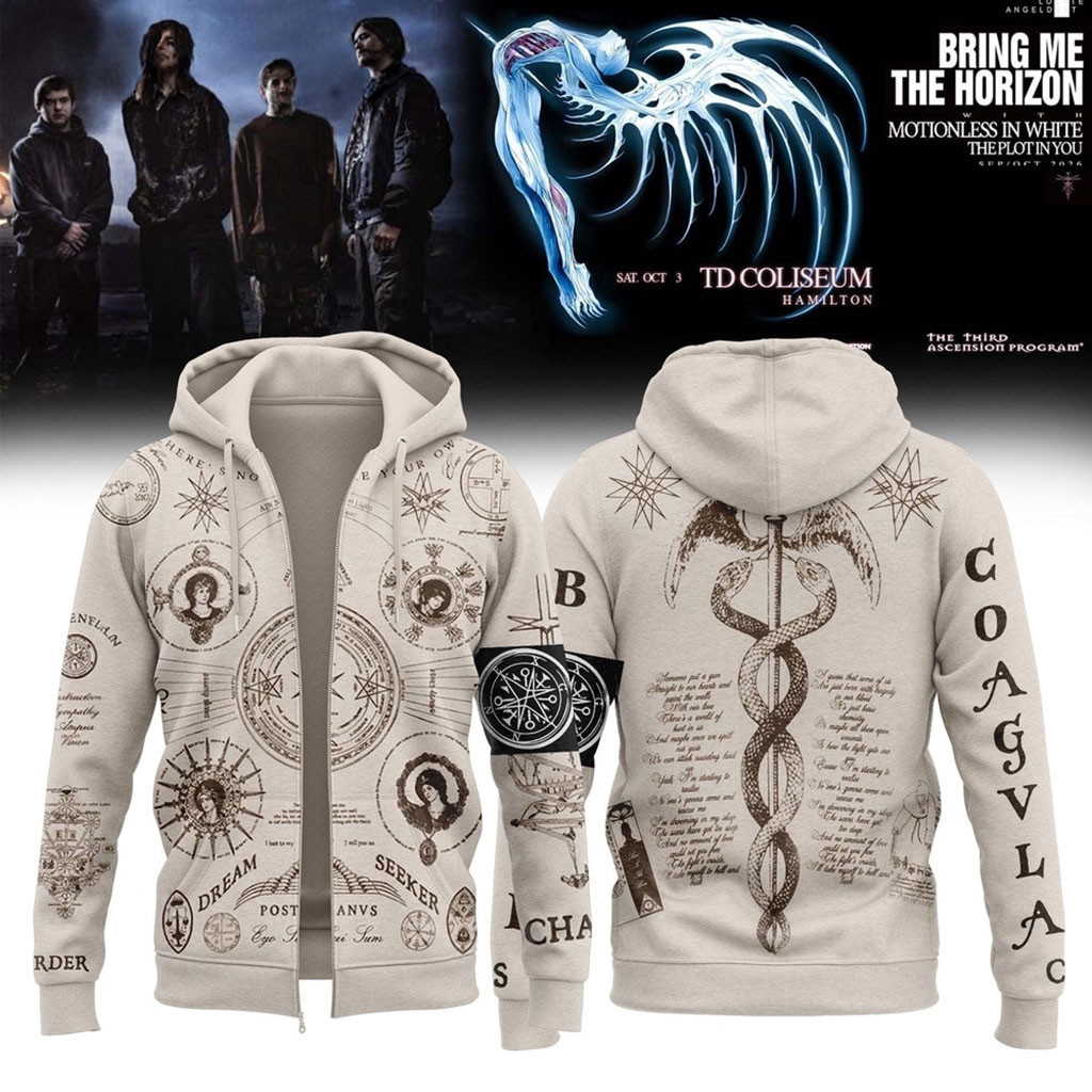 Bring Me The Horizon Music Signature 2026 Zip Hoodie BMTH Merch Gift For Rock Band Fans