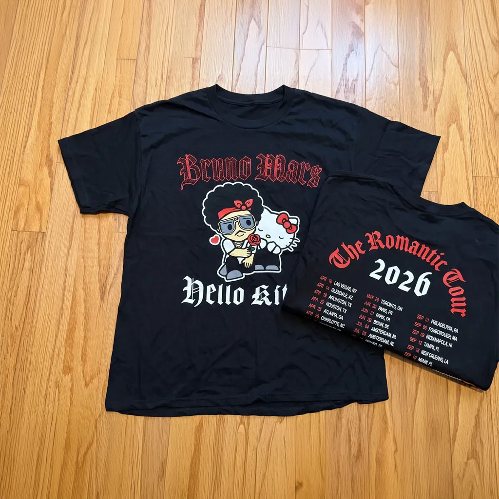 Bruno Mars X Hello Kitty Merch The Romantic Tour Dates T-Shirt 2026 Presents For Music Lovers Bruno Mars X Hello Kitty Merch The Romantic Tour Dates T-Shirt 2026 Presents For Music Lovers