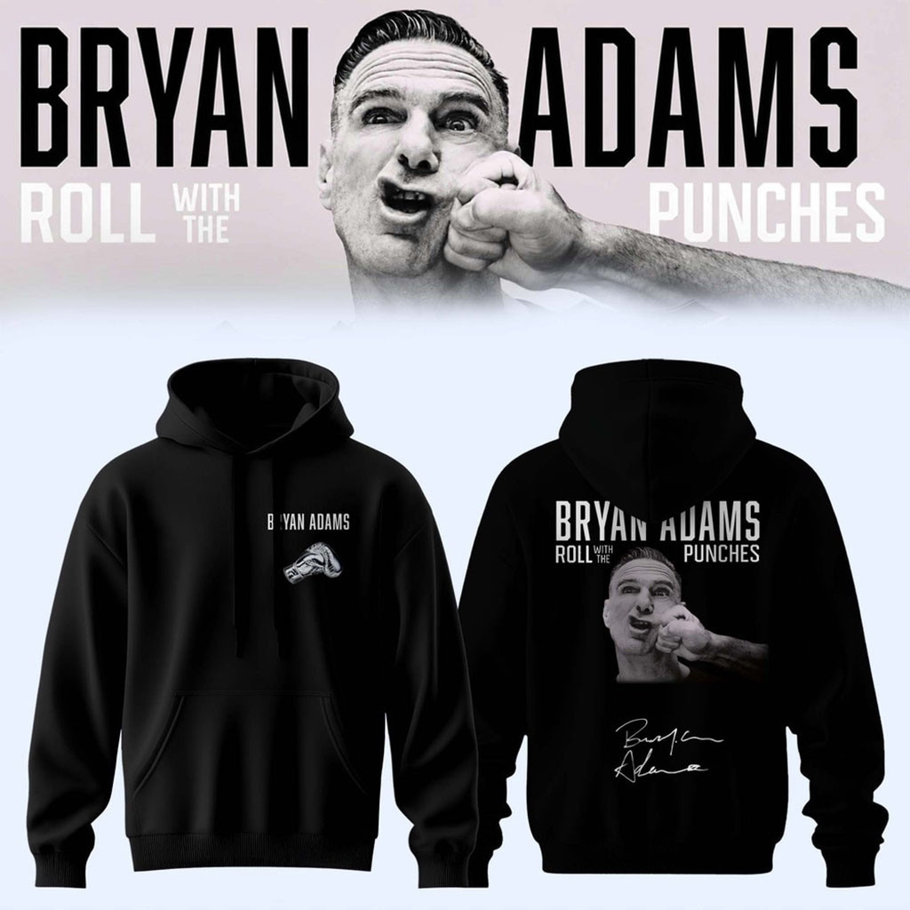 Bryan Adams Roll With The Punches Tour 2026 2027 Signed Hoodie Bryan Adams Merch Fan Apparel