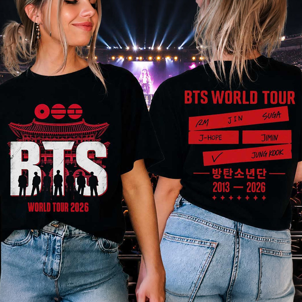 BTS Arirang World Tour 2026 T-Shirt Bangtan Members Names Tee Kpop Gifts For Army BTS Fans