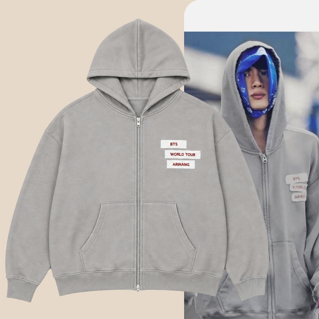BTS Jin 2026 Arirang World Tour Army Zip Hoodie BTS Merch Gift For Army Kpop Lovers