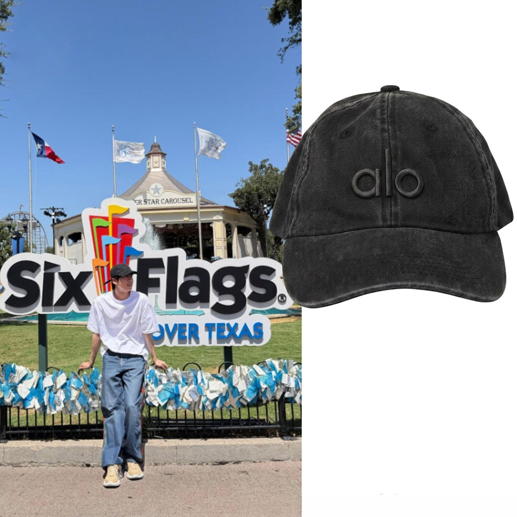 BTS Jin Alo Yoga Washed Off Duty Hat Seokjin S Adventures In Six Flags Texas Merch Fan Gifts