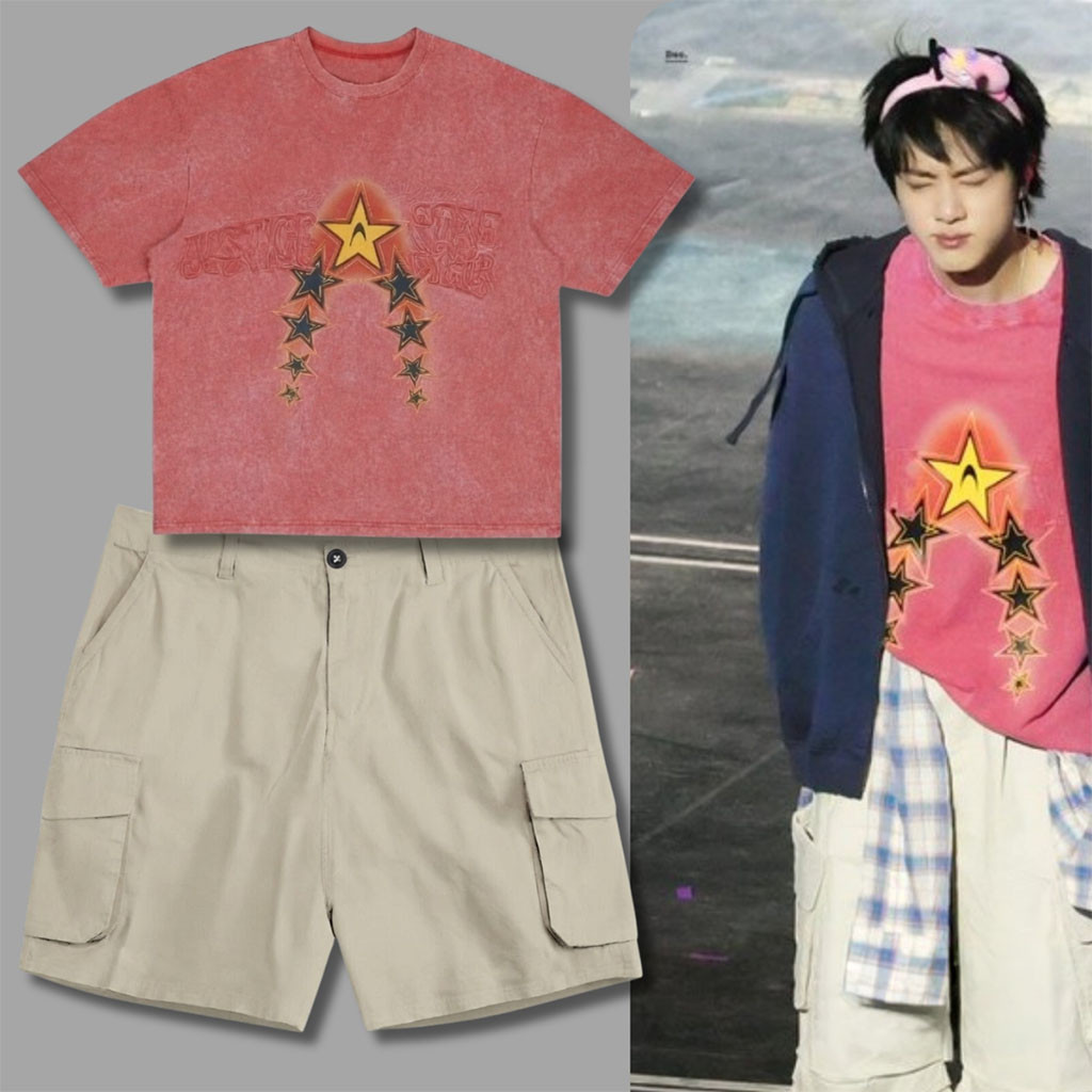 BTS Jin Justice Star T-Shirt From Drop 7 By Anomalies Department Arirang World Tour Merch