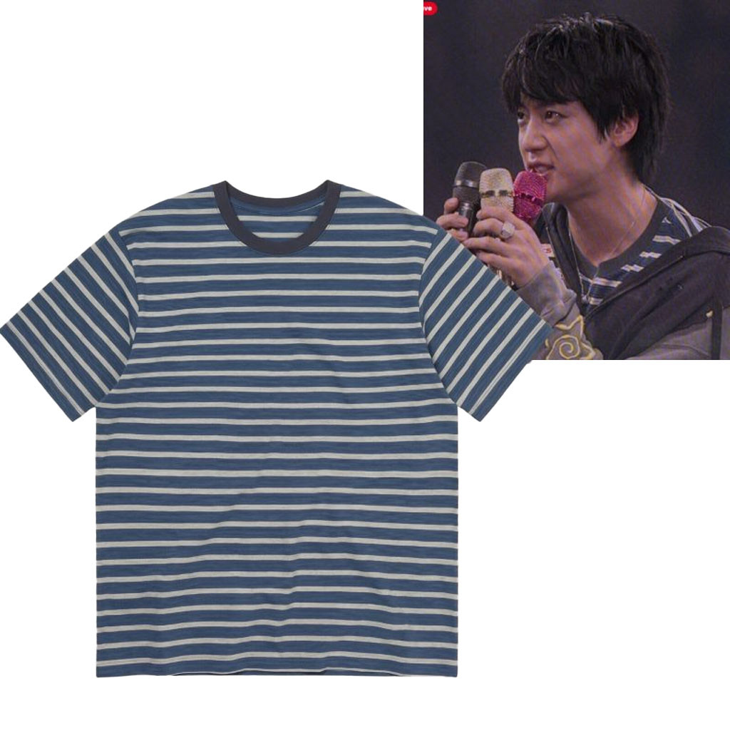 BTS Jin Striped Shirt BTS World Tour Arirang LA Day 3 Merch Gifts Ideas For Friends