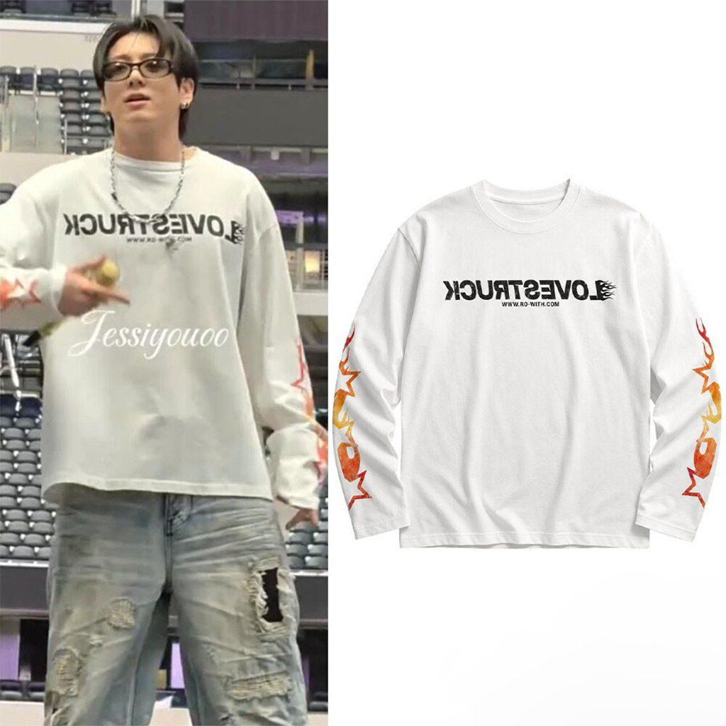 BTS Jungkook Arlington Day 2 Lovestruck White Long Sleeve Shirt BTS World Tour Arirang Merch