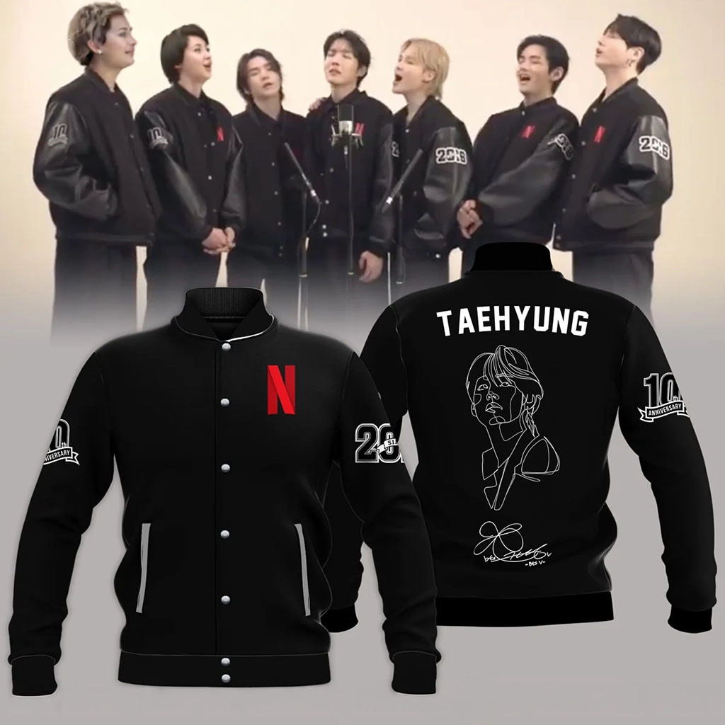 BTS Taehyung V 10th Anniversary Baseball Jacket V Merch BTS Fan Gift BTS Taehyung V 10th Anniversary Baseball Jacket V Merch BTS Fan Gift