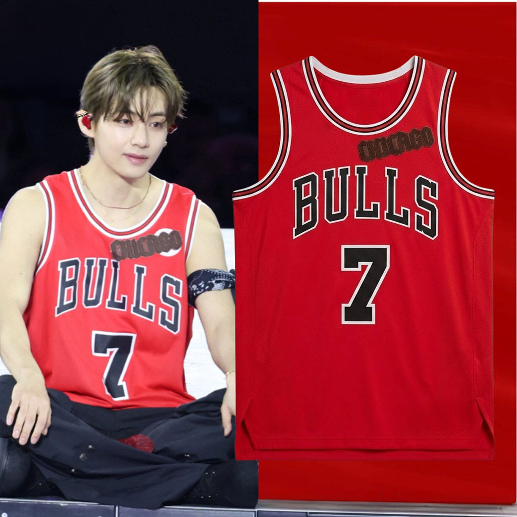 BTS V Taehyung Chicago Basketball Jersey 7 V Worldtour Arirang Chicago D2 Merch BTS Fan Gifts