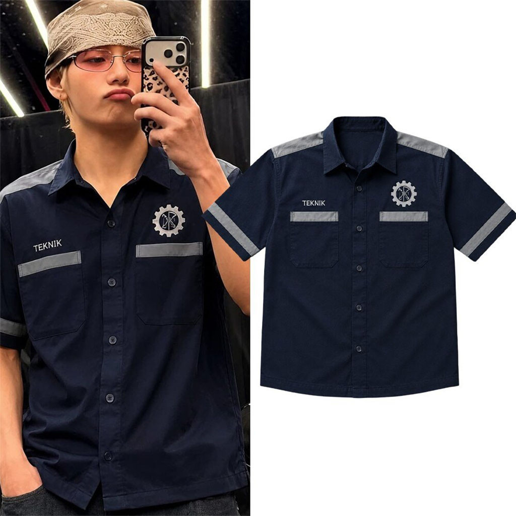 BTS V Taehyung Industrial Work Teknik Hawaiian Shirt BTS Arirang Tour Merch 2026 Kpop Gear BTS V Taehyung Industrial Work Teknik Hawaiian Shirt BTS Arirang Tour Merch 2026 Kpop Gear