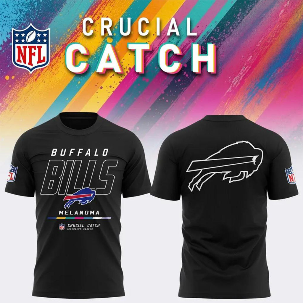 Buffalo Bills 2026 Crucial Catch Intercept Cancer T-Shirt NFL Crucial Catch Merch Gift For Dad