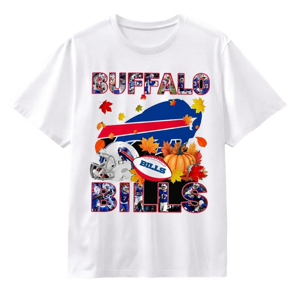 Buffalo Bills Autumn Fall Pumpkin T-Shirt Game Day Shirt Buffalo Bills Merch Football Fan Gear