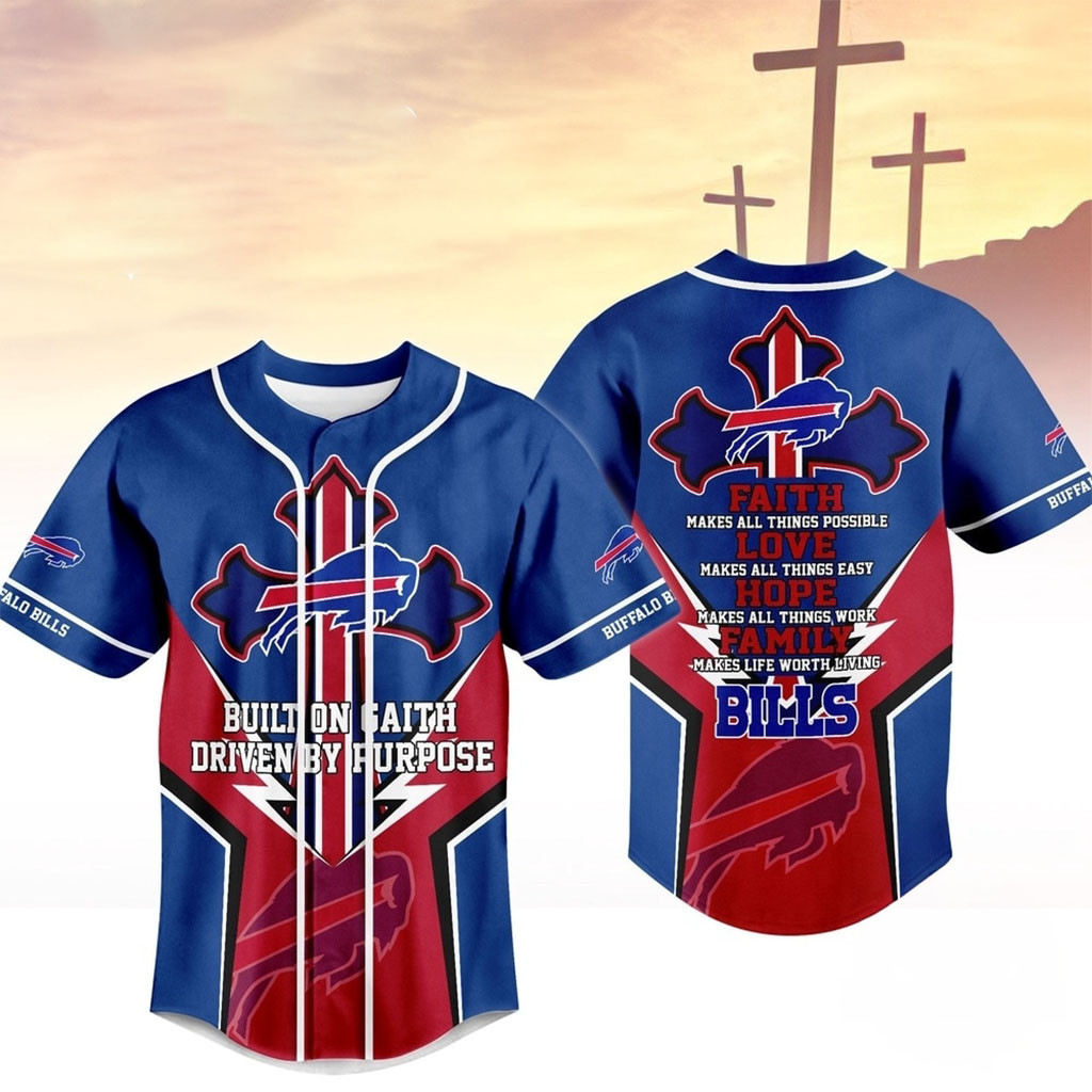 Buffalo Bills Blessed Beyond The Score Baseball Jersey Buffalo Bills Merch Gift For Football Fan