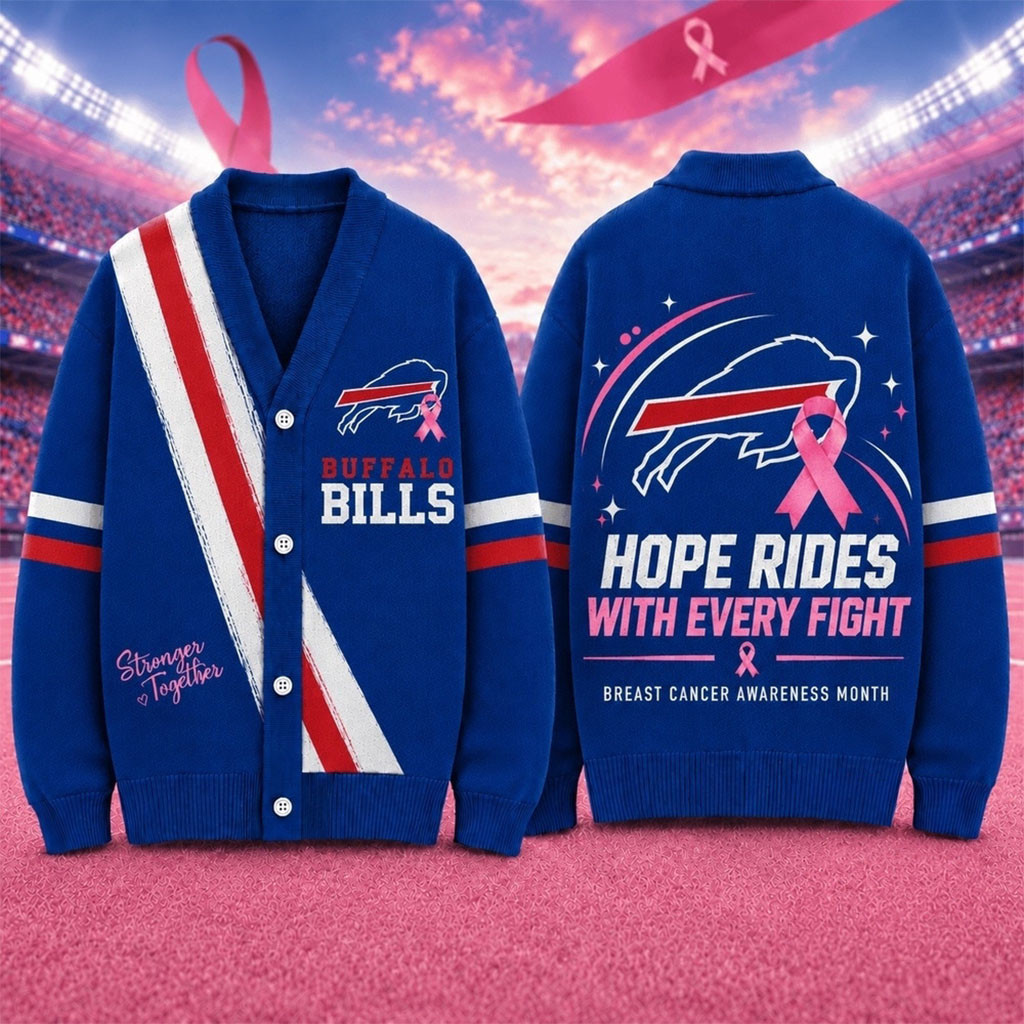 Buffalo Bills Breast Cancer Hope Rides With Every Fight Cardigan Buffalo Bills Merch Fans Gifts Buffalo Bills Breast Cancer Hope Rides With Every Fight Cardigan Buffalo Bills Merch Fans Gifts