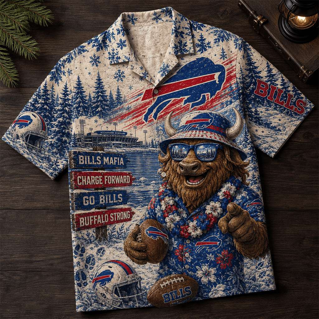 Buffalo Bills Charge Forward Hawaiian Shirt Bills Mafia Aloha Shirt Buffalo Bills Merch Gifts