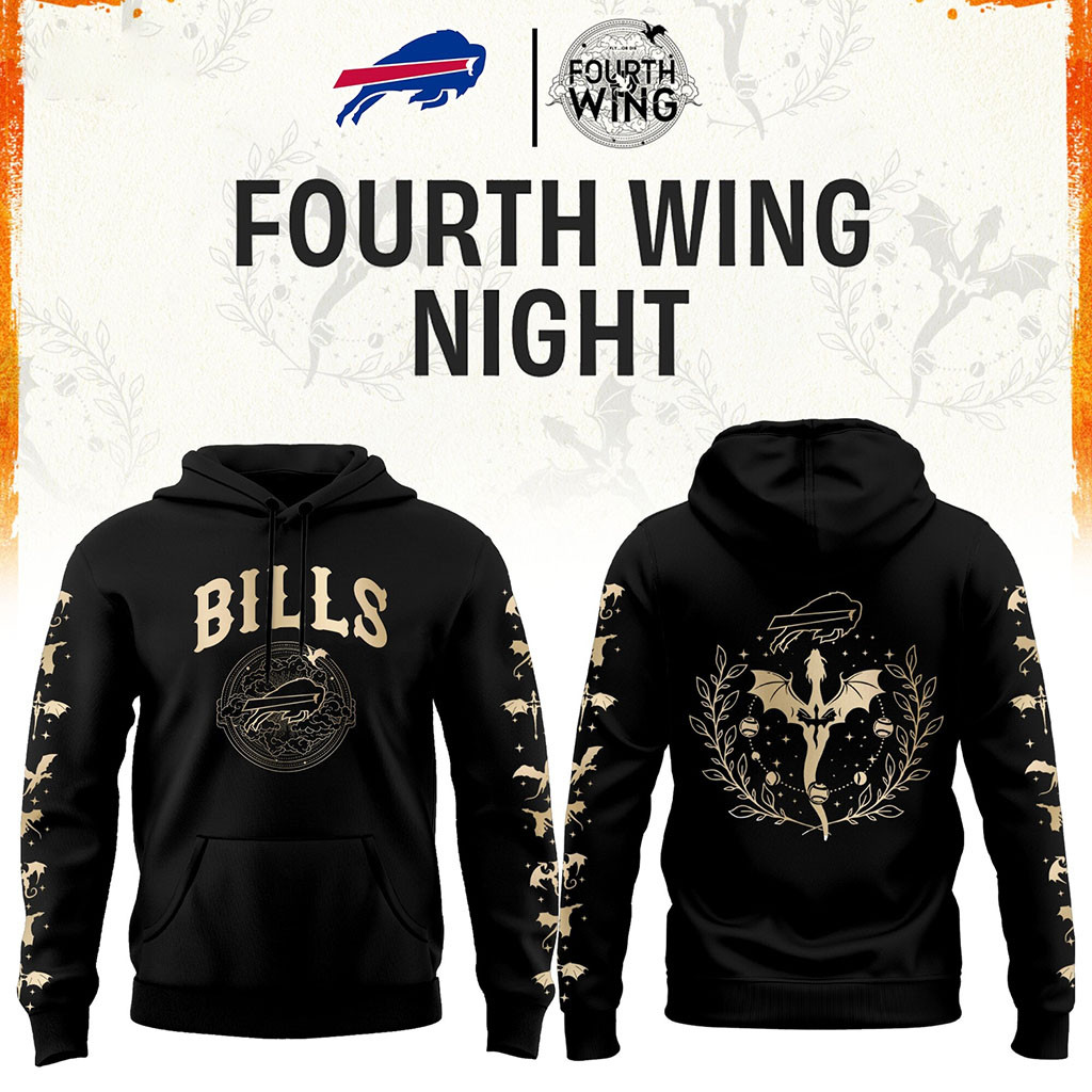 Buffalo Bills Dragon Wing Fantasy Night 2026 Black Hoodie Buffalo Bills Merch Game Day Gifts