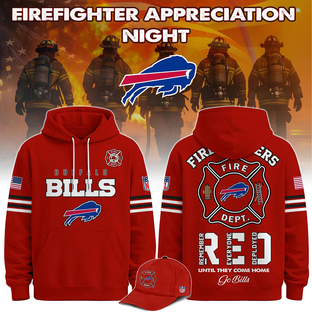 Buffalo Bills Firefighter Appreciation Night 2026 Hoodie Buffalo Bills Merch Football Fan Gifts