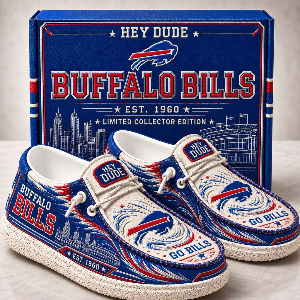 Buffalo Bills Merch Est 1960 Go Bills Slip-On Loafers Gifts For Football Fan Buffalo Bills Merch Est 1960 Go Bills Slip-On Loafers Gifts For Football Fan