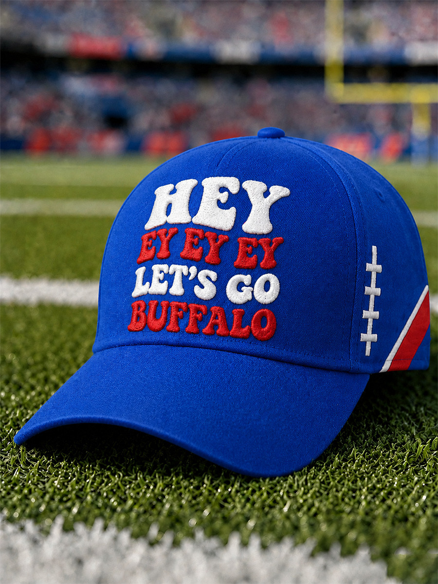 Buffalo Bills Merch Hey Ey Ey Ey Let's Go Buffalo Hat Game Day Gifts For Football Fans