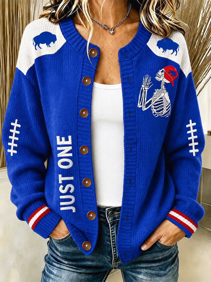 Buffalo Bills Merch Just One Cardigan Women's Game Day Clothing Gift For Football Lovers Buffalo Bills Merch Just One Cardigan Women's Game Day Clothing Gift For Football Lovers