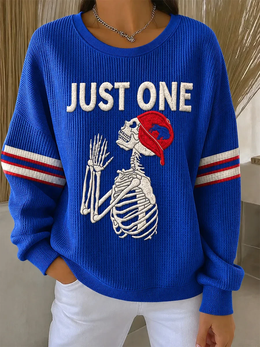 Buffalo Bills Merch Just One Skeleton Sweatshirt Match Day Outfits Great Football Gifts For Fan