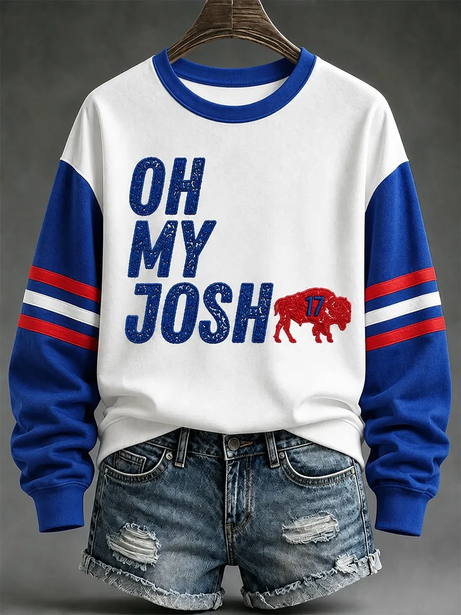 Buffalo Bills Merch Oh My Josh Sweatshirt Game Day Sports Apparel Football Team Gifts Ideas