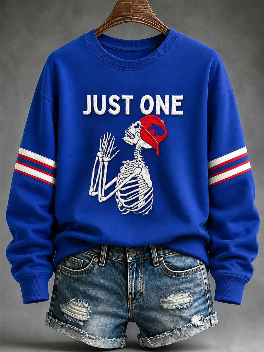 Buffalo Bills Merch Skeleton Just One Sweatshirt Game Day Outfits Football Gifts For Fan