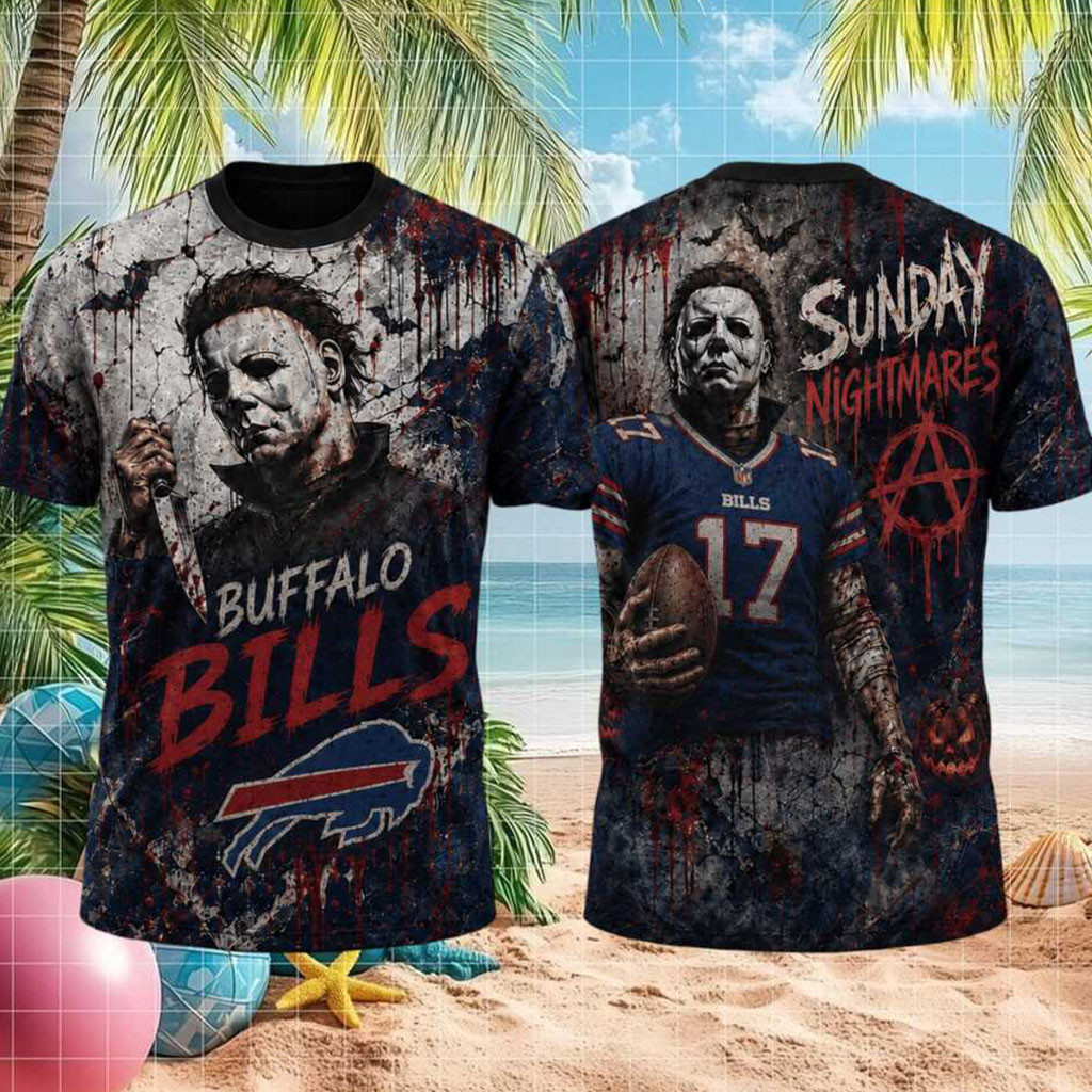 Buffalo Bills Michael Myers Sunday Nightmares Football Shirt Buffalo Bills Merch Fan Gifts