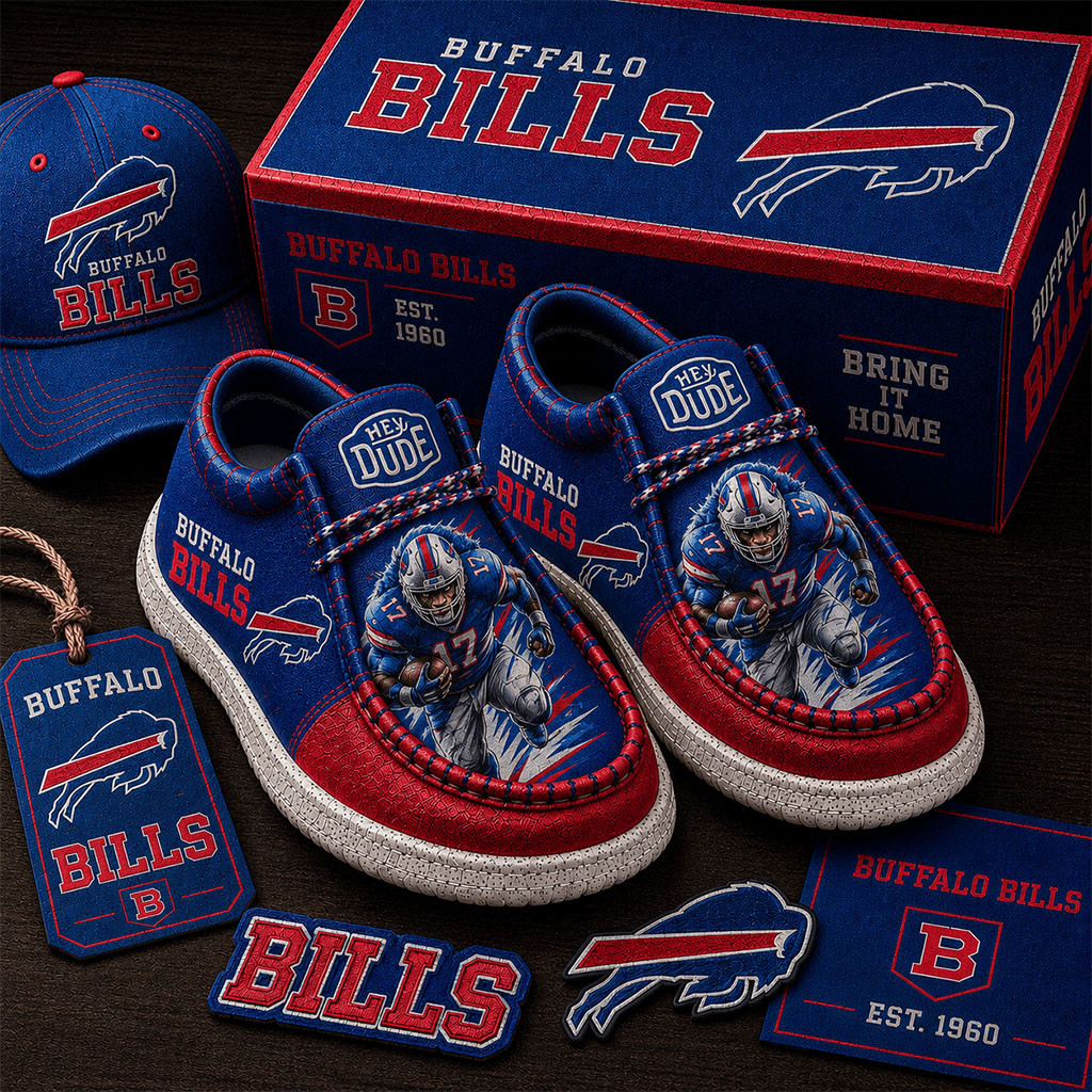 Buffalo Bills Shoes #17 Josh Allen Loafers Buffalo Bills Merch Best Gift For Football Lovers
