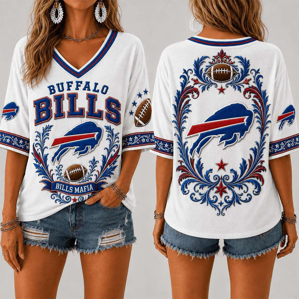Buffalo Bills V-Neck Shirt Bills Mafia Shirt Gameday Womens Clothes Buffalo Bills Merch