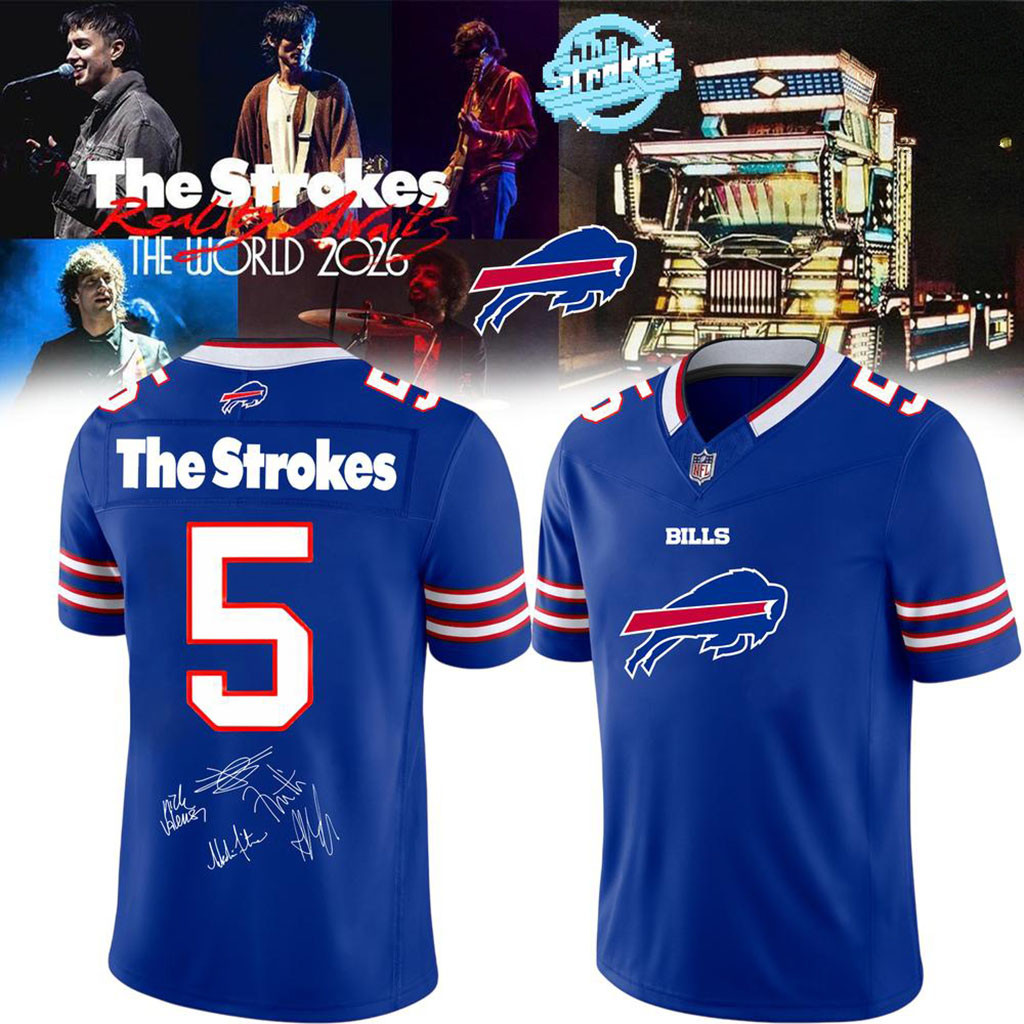 Buffalo Bills X The Strokes 2026 World Tour Football Jersey Buffalo Bills Merch Gift For Fans