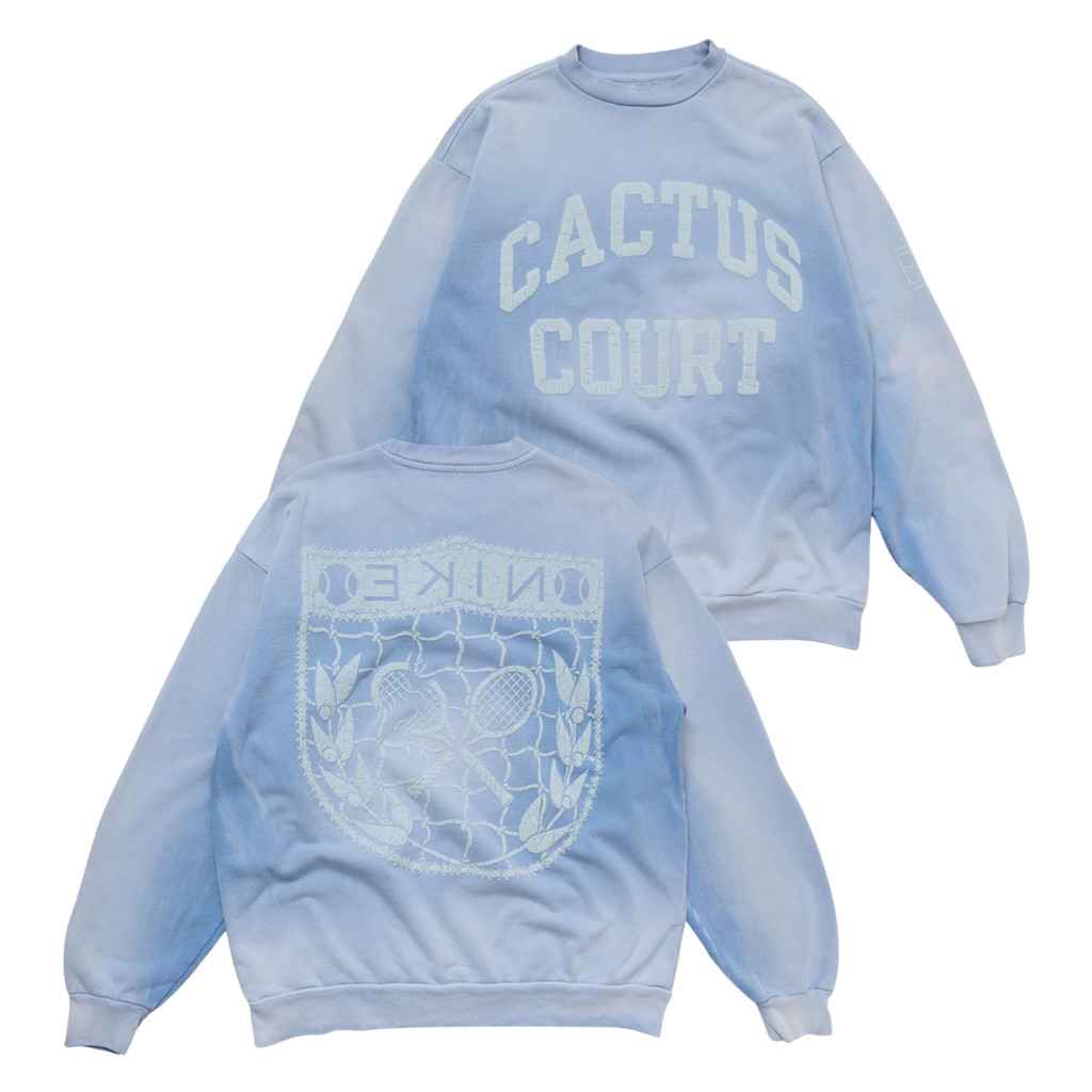 Cactus Jack Travis Scott Merch 2026 CJ X Cactus Court Varsity Crewneck Sweatshirt Tennis Fan Gear