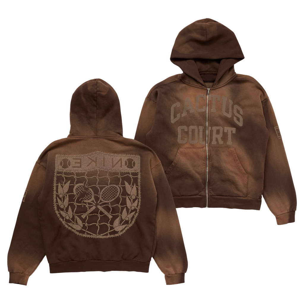 Cactus Jack Travis Scott Merch 2026 CJ X Cactus Court Varsity Zip Hoodie Gift For Tennis Fans