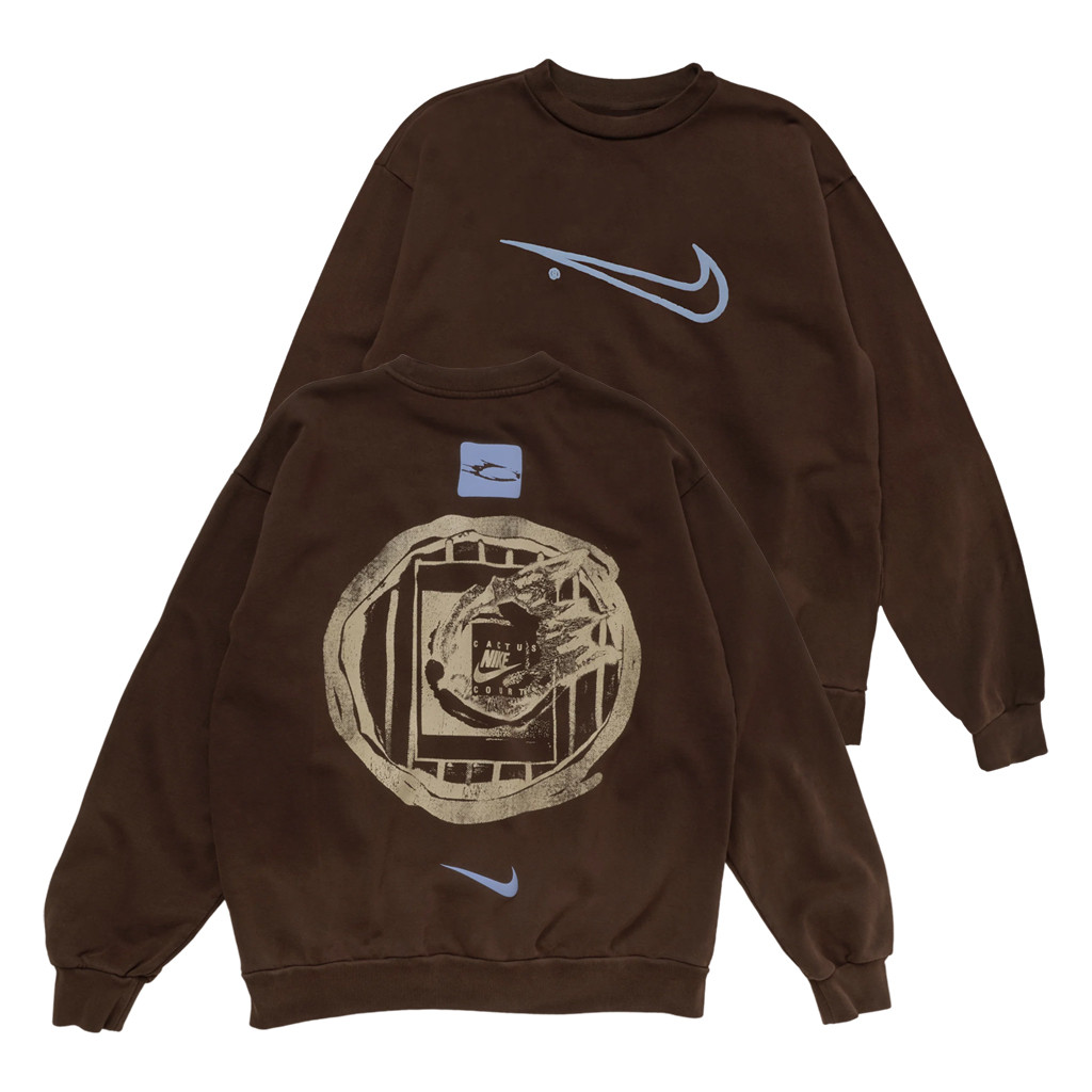 Cactus Jack Travis Scott Merch 2026 CJ X Reverse Swoosh Crewneck Sweatshirt Gift For Friends