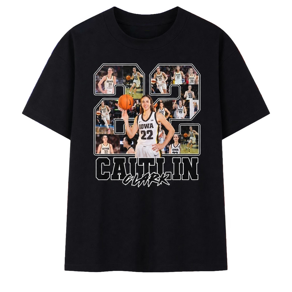 Caitlin Clark 22 Iowa Basketball Photo Collage Vintage Graphic T-Shirt Indiana Fever Merch Gifts